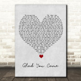 The Wanted Glad You Came Grey Heart Song Lyric Wall Art Print