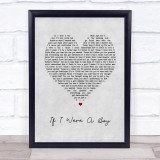 Beyonce If I Were A Boy Grey Heart Song Lyric Wall Art Print