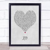 Beyonce XO Grey Heart Song Lyric Wall Art Print