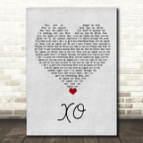 Beyonce XO Grey Heart Song Lyric Wall Art Print