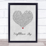 Tiger Army Nighttime Sky Grey Heart Song Lyric Wall Art Print