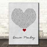 Tones And I Dance Monkey Grey Heart Song Lyric Wall Art Print
