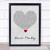 Tones And I Dance Monkey Grey Heart Song Lyric Wall Art Print