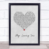 Toto Stop Loving You Grey Heart Song Lyric Wall Art Print