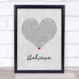 Trans-Siberian Orchestra Believe Grey Heart Song Lyric Wall Art Print