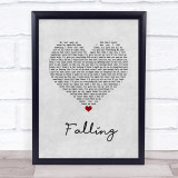 Trevor Daniel Falling Grey Heart Song Lyric Wall Art Print