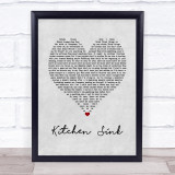 Twenty One Pilots Kitchen Sink Grey Heart Song Lyric Wall Art Print