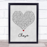 Westlife Close Grey Heart Song Lyric Wall Art Print