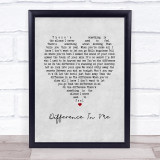 Westlife Difference In Me Grey Heart Song Lyric Wall Art Print