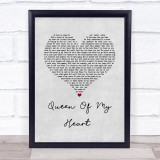 Westlife Queen Of My Heart Grey Heart Song Lyric Wall Art Print