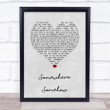 Wet Wet Wet Somewhere Somehow Grey Heart Song Lyric Wall Art Print