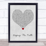Billy Joel Keeping The Faith Grey Heart Song Lyric Wall Art Print