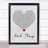 Zac Brown Band Real Thing Grey Heart Song Lyric Wall Art Print