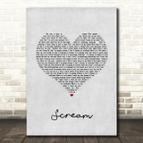 Zac Efron Scream Grey Heart Song Lyric Wall Art Print