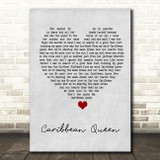Billy Ocean Caribbean Queen Grey Heart Song Lyric Wall Art Print