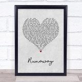 Bon Jovi Runaway Grey Heart Song Lyric Wall Art Print
