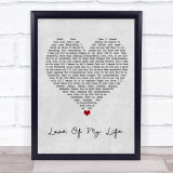 Brian McKnight Love Of My Life Grey Heart Song Lyric Wall Art Print