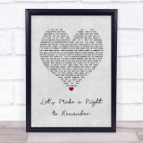 Bryan Adams Let's Make a Night to Remember Grey Heart Song Lyric Wall Art Print