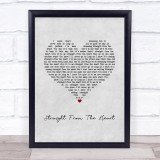Bryan Adams Straight From The Heart Grey Heart Song Lyric Wall Art Print