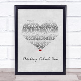 Calvin Harris Thinking About You Grey Heart Song Lyric Wall Art Print