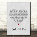 Carrie Underwood Look At Me Grey Heart Song Lyric Wall Art Print