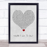 Charles & Eddie Would I Lie To You Grey Heart Song Lyric Wall Art Print