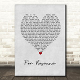Chris De Burgh For Rosanna Grey Heart Song Lyric Wall Art Print