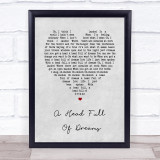Coldplay A Head Full Of Dreams Grey Heart Song Lyric Wall Art Print