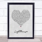 Collabro Lighthouse Grey Heart Song Lyric Wall Art Print