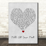 Crowded House Fall At Your Feet Grey Heart Song Lyric Wall Art Print