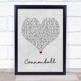 Damien Rice Cannonball Grey Heart Song Lyric Wall Art Print