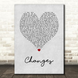 David Bowie Changes Grey Heart Song Lyric Wall Art Print