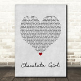 Deacon Blue Chocolate Girl Grey Heart Song Lyric Wall Art Print