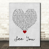 Depeche Mode See You Grey Heart Song Lyric Wall Art Print