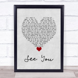 Depeche Mode See You Grey Heart Song Lyric Wall Art Print