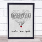 Desire Under Your Spell Grey Heart Song Lyric Wall Art Print