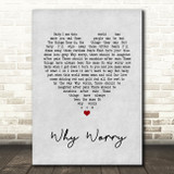 Dire Straits Why Worry Grey Heart Song Lyric Wall Art Print