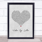 Drax Project Woke Up Late Grey Heart Song Lyric Wall Art Print