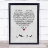 Ed Sheeran Little Bird Grey Heart Song Lyric Wall Art Print