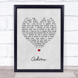 Enter Shikari Adieu Grey Heart Song Lyric Wall Art Print