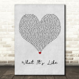Everlast What It's Like Grey Heart Song Lyric Wall Art Print