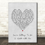 Frank Sinatra You're Getting To Be A Habit With Me Grey Heart Song Lyric Wall Art Print