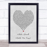 Hillsong United Whole Heart (Hold Me Now) Grey Heart Song Lyric Wall Art Print
