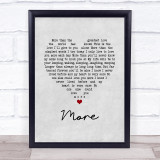 Andy Williams More Grey Heart Song Lyric Wall Art Print
