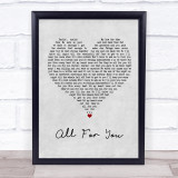 Iration All For You Grey Heart Song Lyric Wall Art Print