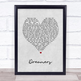 Jack Savoretti Dreamers Grey Heart Song Lyric Wall Art Print