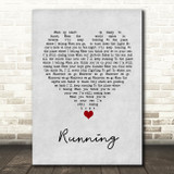 James Bay Running Grey Heart Song Lyric Wall Art Print