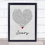 James Bay Scars Grey Heart Song Lyric Wall Art Print