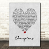 James Blunt Champions Grey Heart Song Lyric Wall Art Print