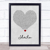 Jamie T Sheila Grey Heart Song Lyric Wall Art Print